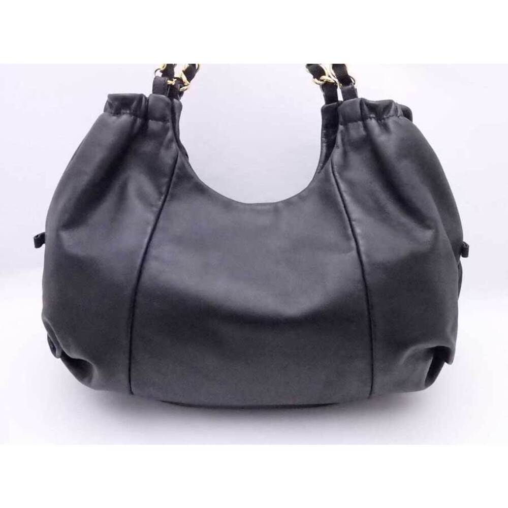 Salvatore Ferragamo Black Bag Shoulder Gold Vara Ribbon Leather